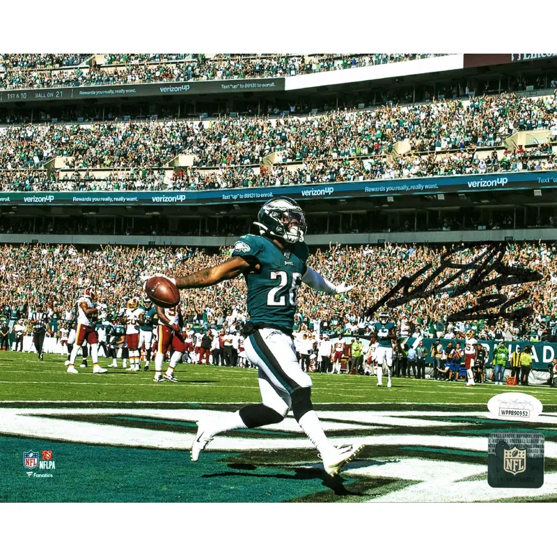 Eagles Miles Sanders Authentic Signed 8x10 Horizontal Photo JSA Witness