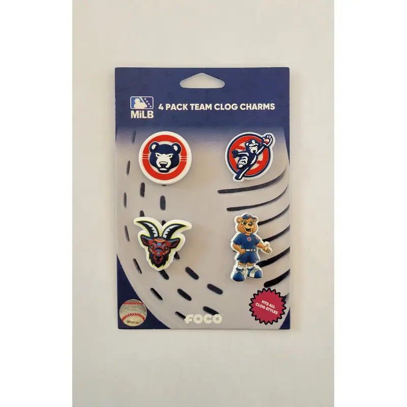 South Bend Cubs Clog Charm 4-pack Featuring Mascot Ivy