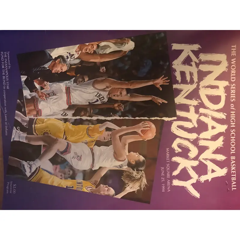 1994 Indiana vs Kentucky High School Basketball All Star Game Program + 2 Tickets