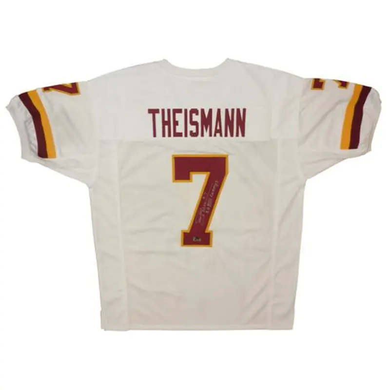 Joe Theismann Autographed Washington (White #7) Custom Jersey w/ "SB XVII Champs"