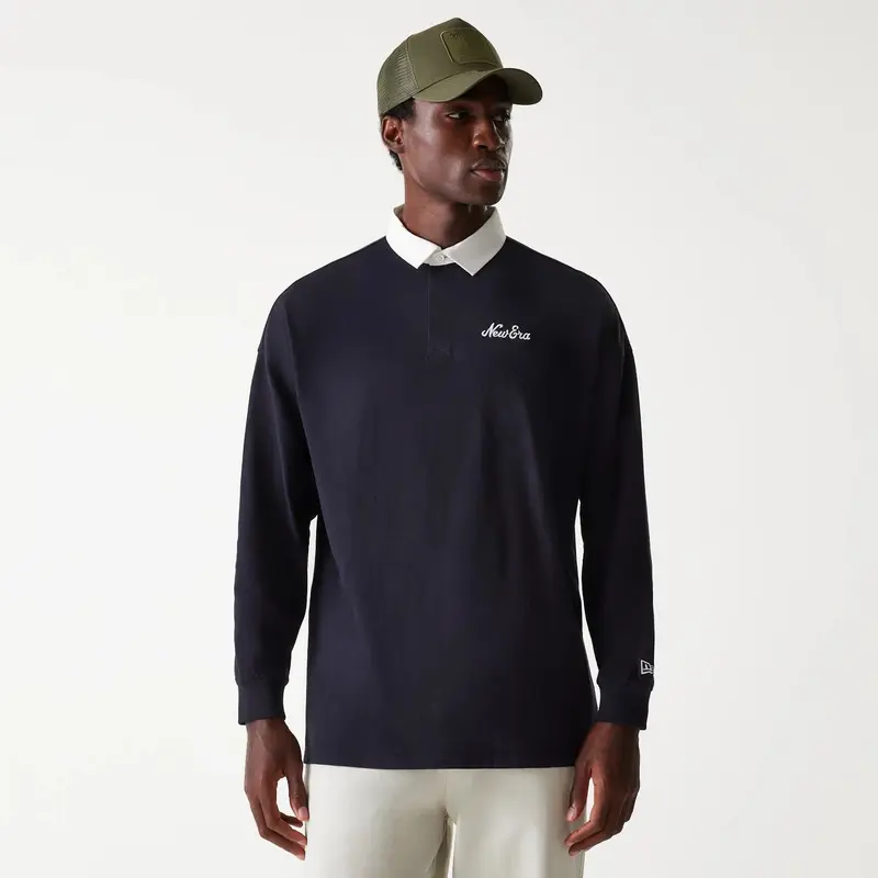 New Era Navy Oversized Rugby Shirt