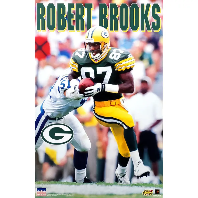 Robert Brooks "Action" Green Bay Packers Poster - Starline 1996
