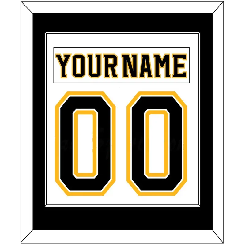 Boston Nameplate & Number (Back) Combined - Road White (2007-2017) - Single Mat 1