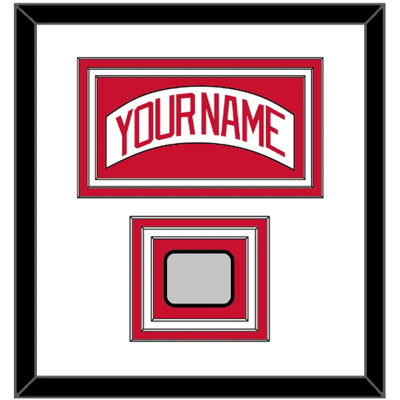 Detroit Nameplate & Stanley Cup Finals Patch - Road White (2007-2017) - Triple Mat 1