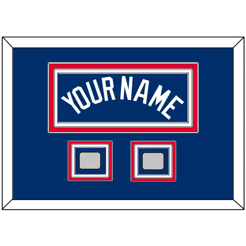 Los Angeles Name & 2 World Series Jersey Patches - Alternate Road Blue - Triple Mat 5