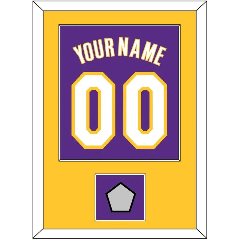 Los Angeles Name & Number With Trophy Patch - Road Purple (1999-2004) - Single Mat 2