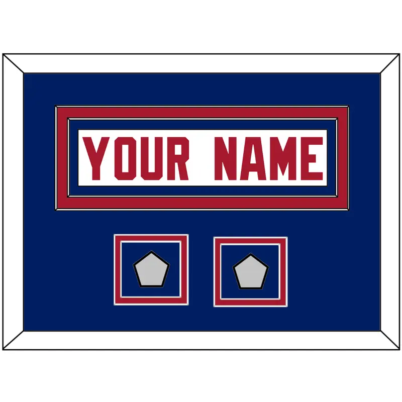 New York Nameplate & Super Bowl XLII & XLVI Jersey Patches - Road White - Double Mat 3