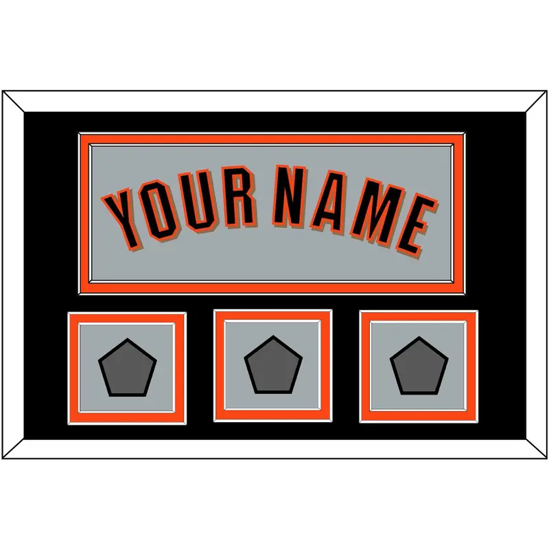 San Francisco Name & 3 World Series Champions Patches - Road Gray (2010-2021) - Double Mat 3