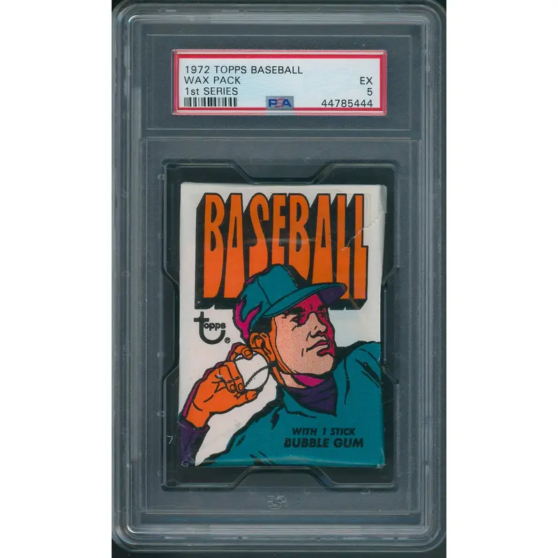 1972 Topps Baseball Unopened 1st Series Wax Pack PSA 5