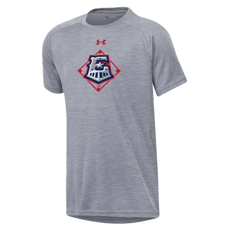 Round Rock Express Under Armour Youth Gray Twist Rye Tech Tee
