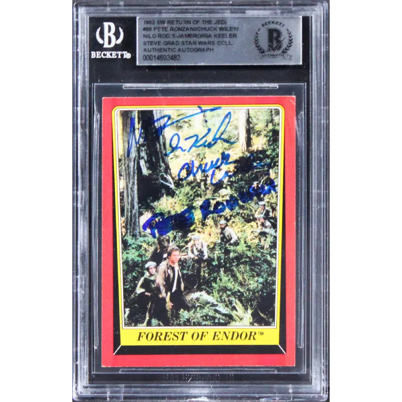 Star Wars (4) Ronzani, Wiley, Keeler +1 Signed 1983 SW ROTJ #68 Card BAS Slabbed