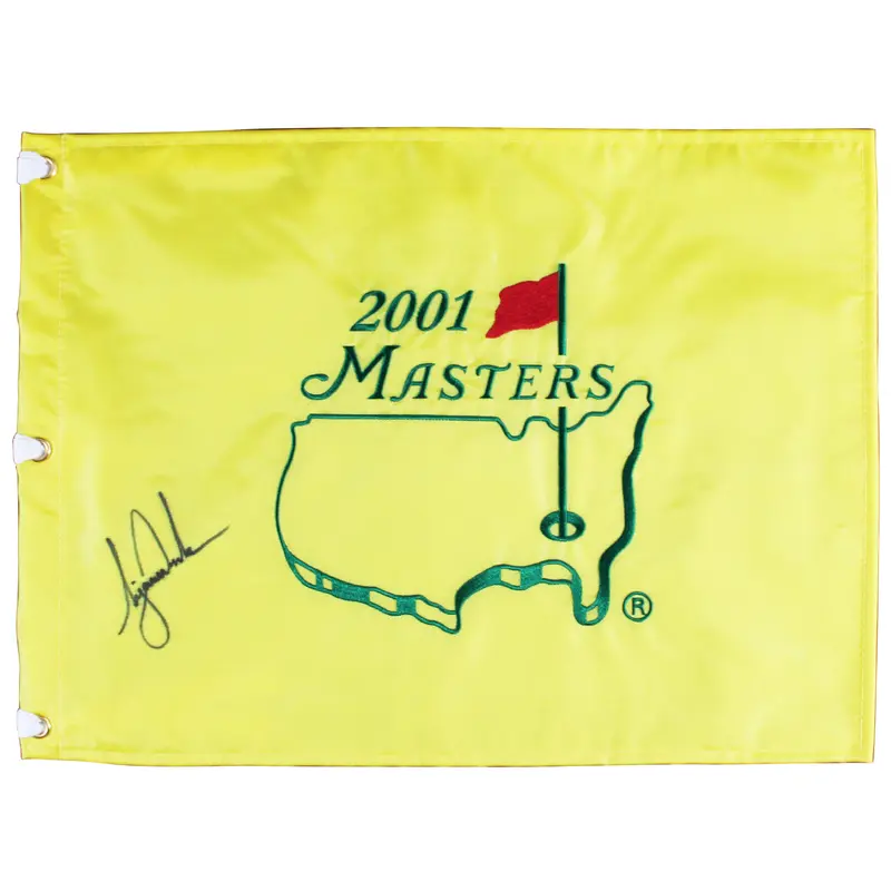 Tiger Woods Authentic Signed 2011 Masters Pin Flag PSA/DNA #AQ00078