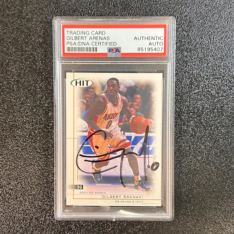 2001 SAGE #1 Gilbert Arenas Signed Card AUTO PSA Slabbed Arizona