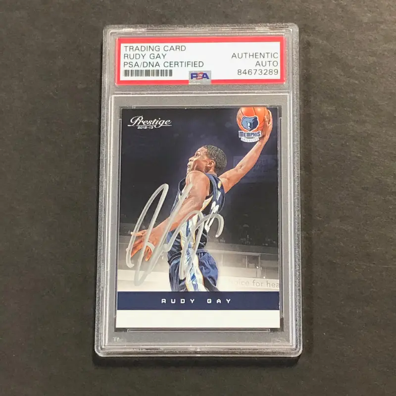2012-13 Panini Prestige #52 Rudy Gay Signed Card AUTO PSA Slabbed Grizzlies