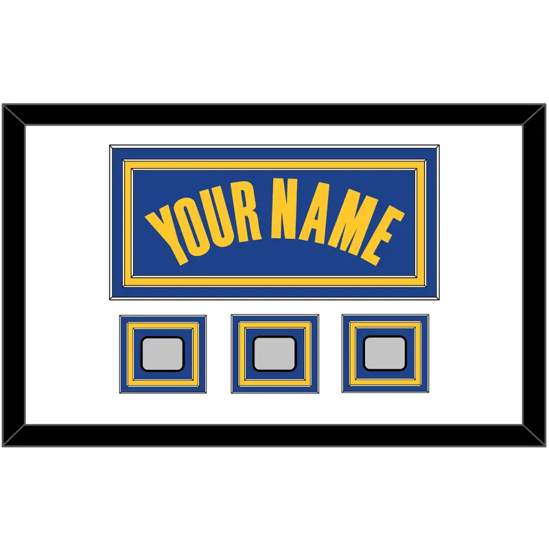 Golden State Name & 3 Champions Patches - Blue Icon - Triple Mat 1