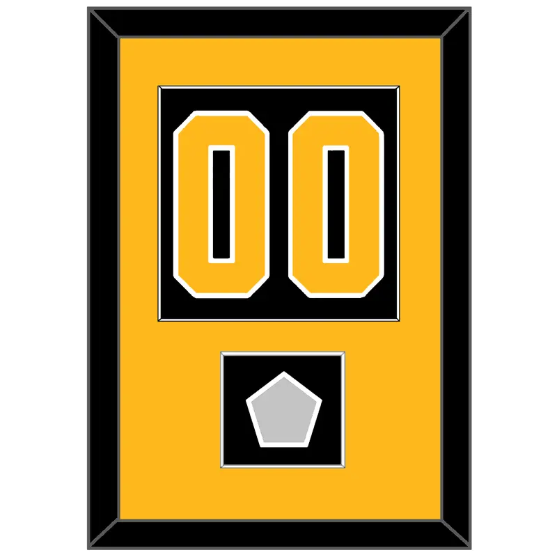 Pittsburgh Number (Back) & Stanley Cup Finals Patch - Home Black - Single Mat 2