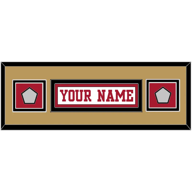 San Francisco Nameplate & 2 Super Bowl Patches - Road White - Double Mat 12