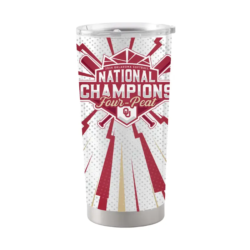 Oklahoma 20oz 2024 NCAA Softball Champions Stainless Tumbler