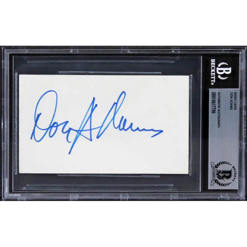 Don Adams Get Smart Authentic Signed 3x5 Index Card Autographed BAS Slabbed