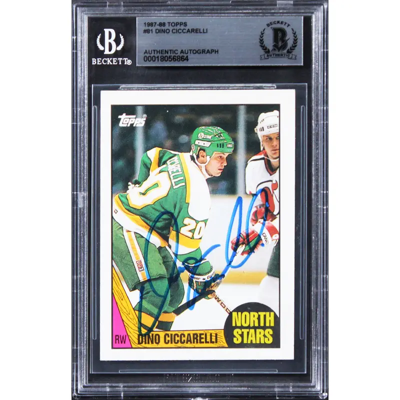 North Stars Dino Ciccarelli Authentic Signed 1987 Topps #81 Card BAS Slabbed