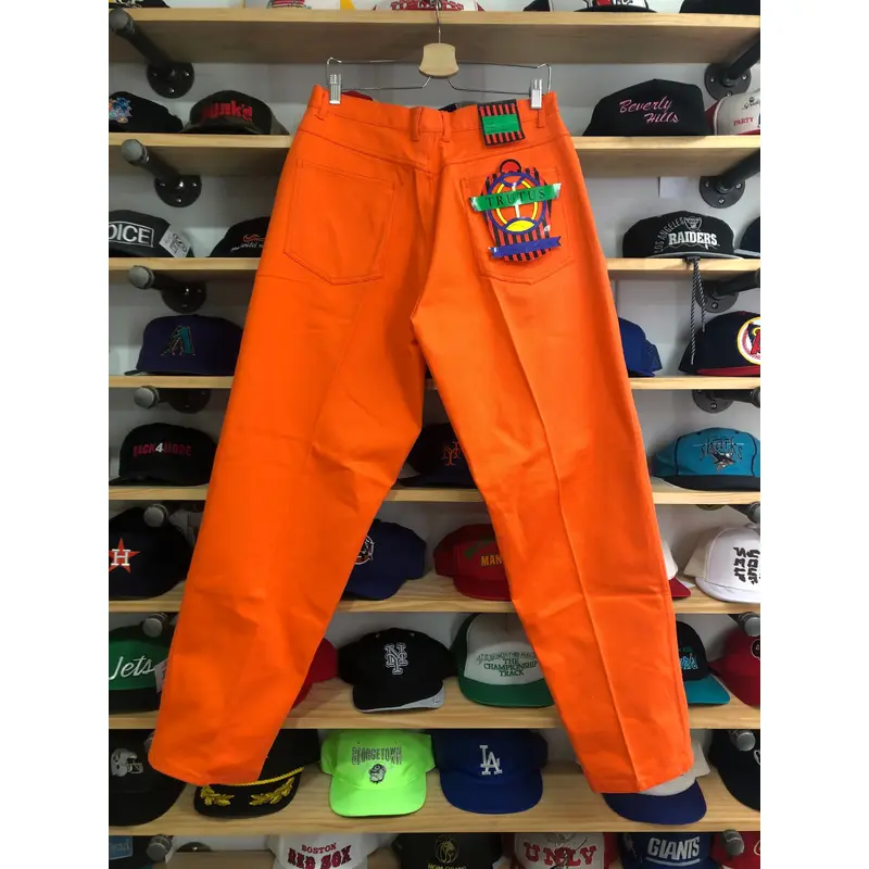 Deadstock Vintage Trutus Jeans Orange Denim Jeans Size 34x34