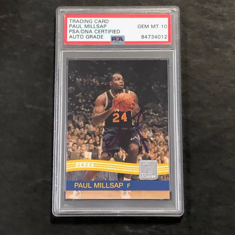 2010-11 Donruss Basketball #146 Paul Millsap Signed Card AUTO 10 PSA Slabbed Jazz