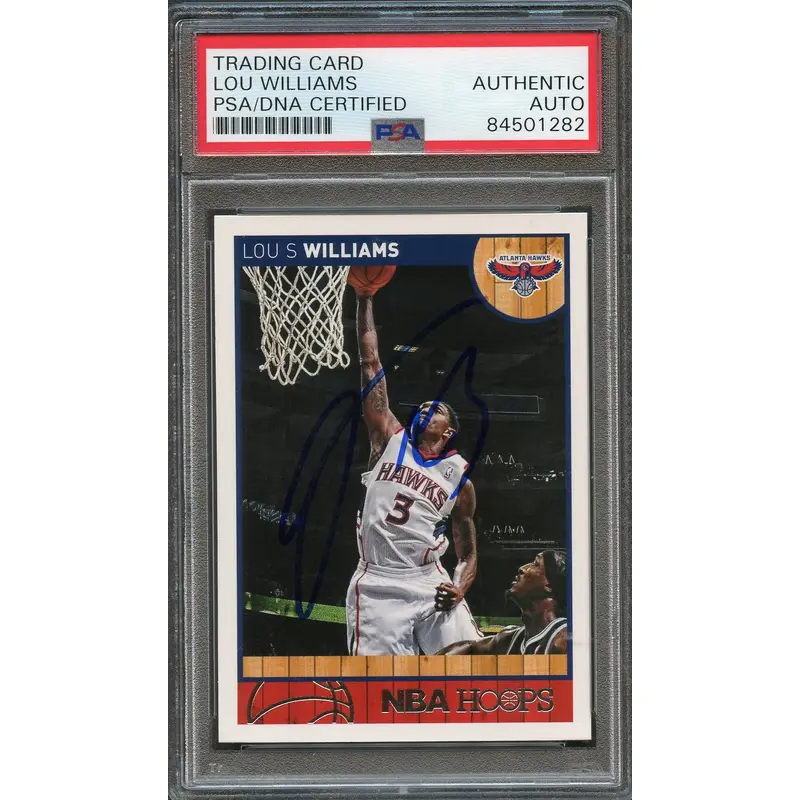 2013-14 NBA Hoops #54 Louis Lou Williams Signed Card AUTO PSA Slabbed Hawks
