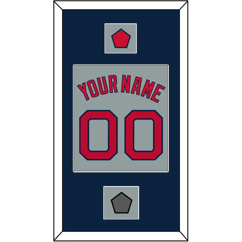 Boston Name, Number, Logo Patch & World Series Jersey Patch - Road Gray - Single Mat 3