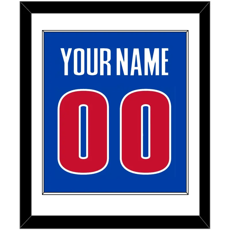 Detroit Name & Number - Road Blue (2001-2017) - Single Mat 1