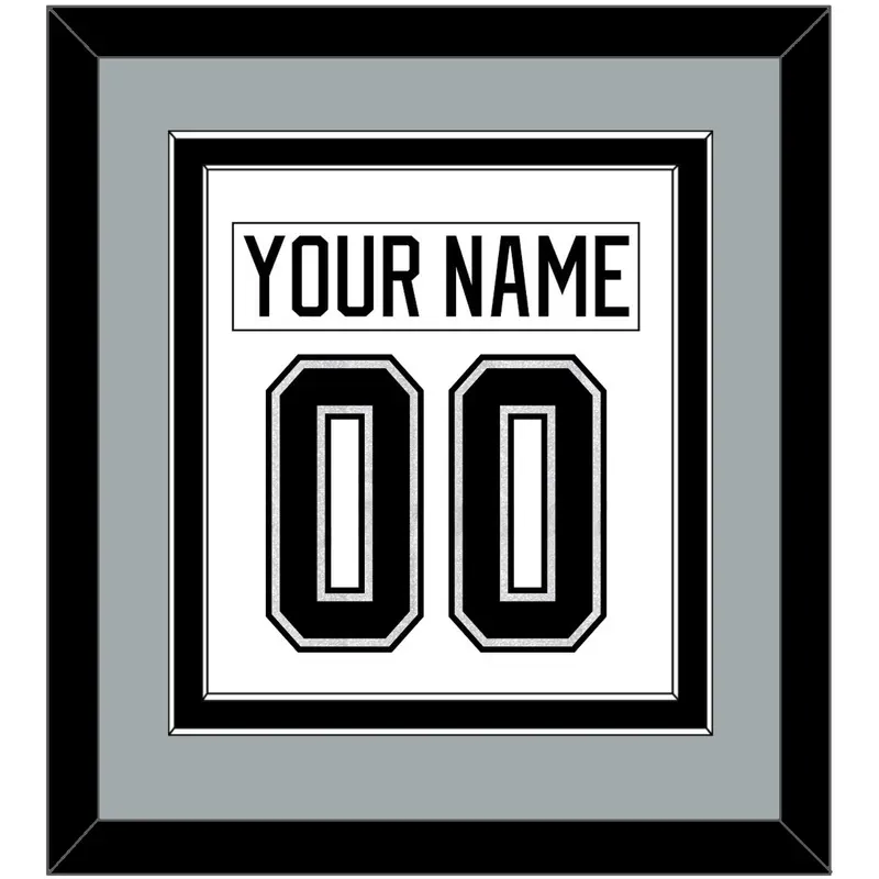 Los Angeles Nameplate & Number (Back) Combined - Road White - Double Mat 4