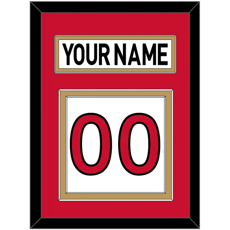 Ottawa Nameplate & Number (Back) - Road White (2007-2017) - Double Mat 3