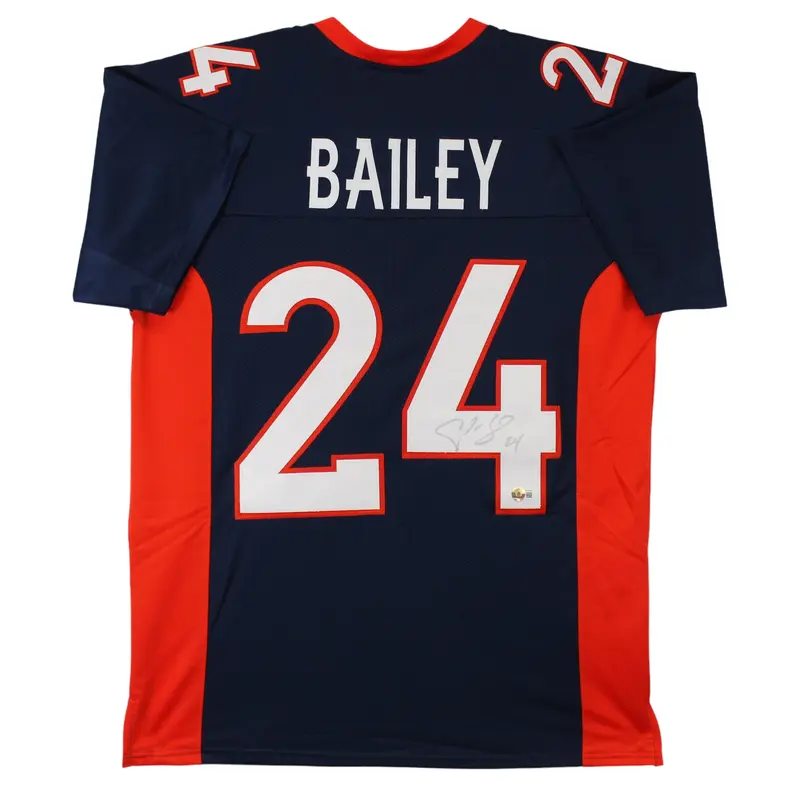 Champ Bailey Authentic Signed Navy Blue Pro Style Jersey BAS Witnessed #W105822