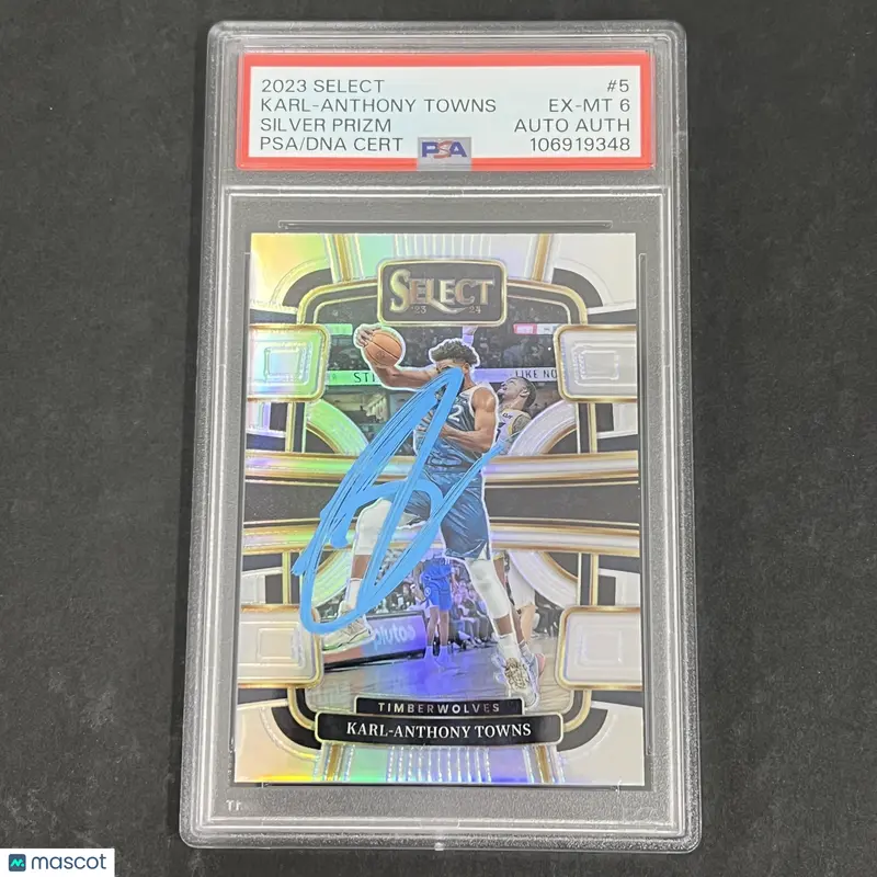 2023 Panini Select #5 Karl-Anthony Towns Silver Prizm signed card PSA 6 Auto A