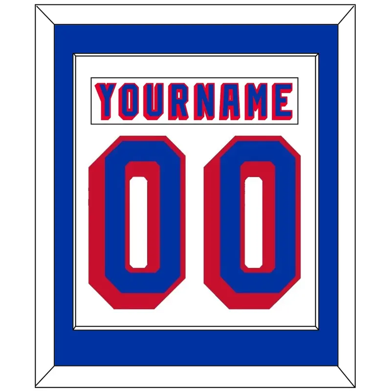 New York Nameplate & Number (Back) Combined - Home White (1978-1990) - Single Mat 1