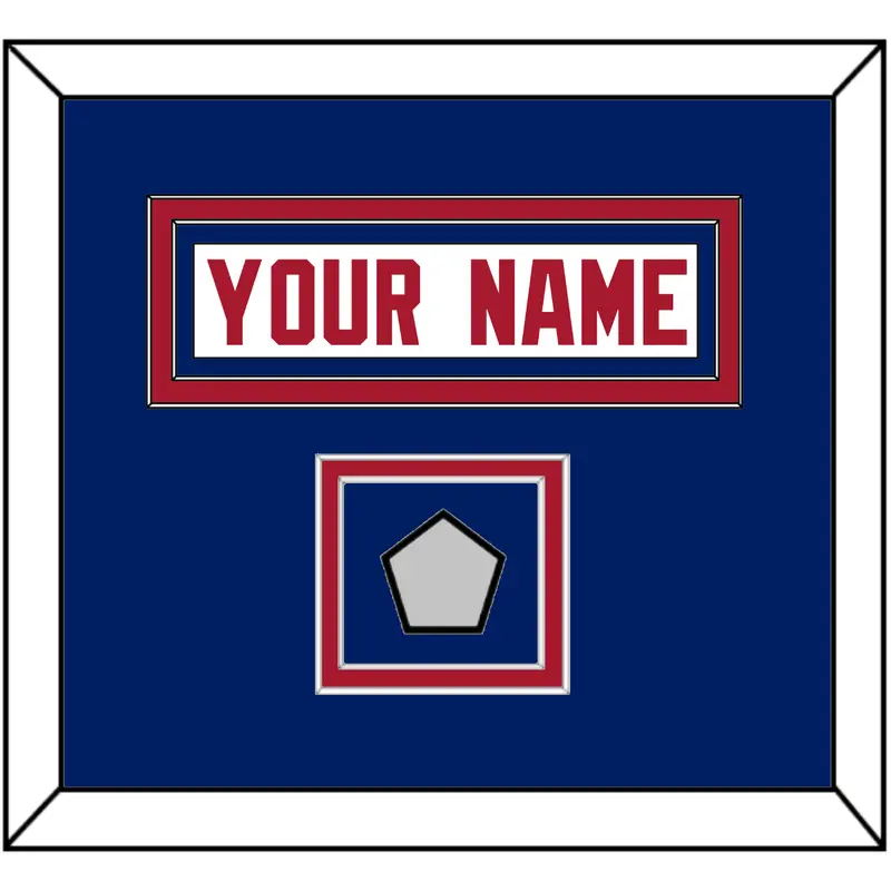 New York Nameplate & Super Bowl Jersey Patch - Road White - Double Mat 2