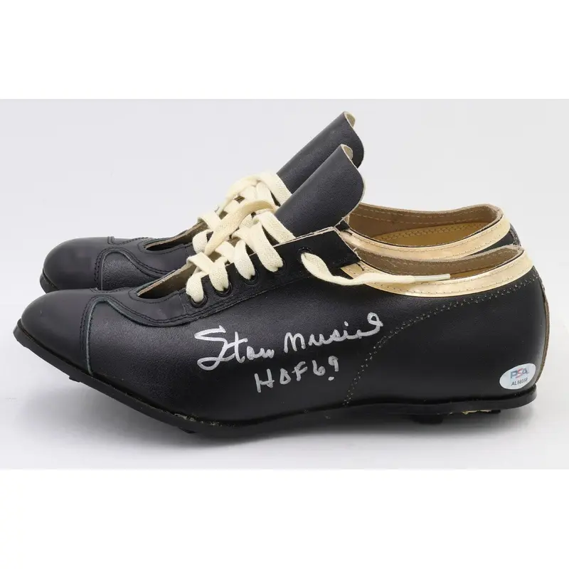1950's Stan Musial "HOF 69" Signed Baseball Cleats With Original Box PSA DNA COA