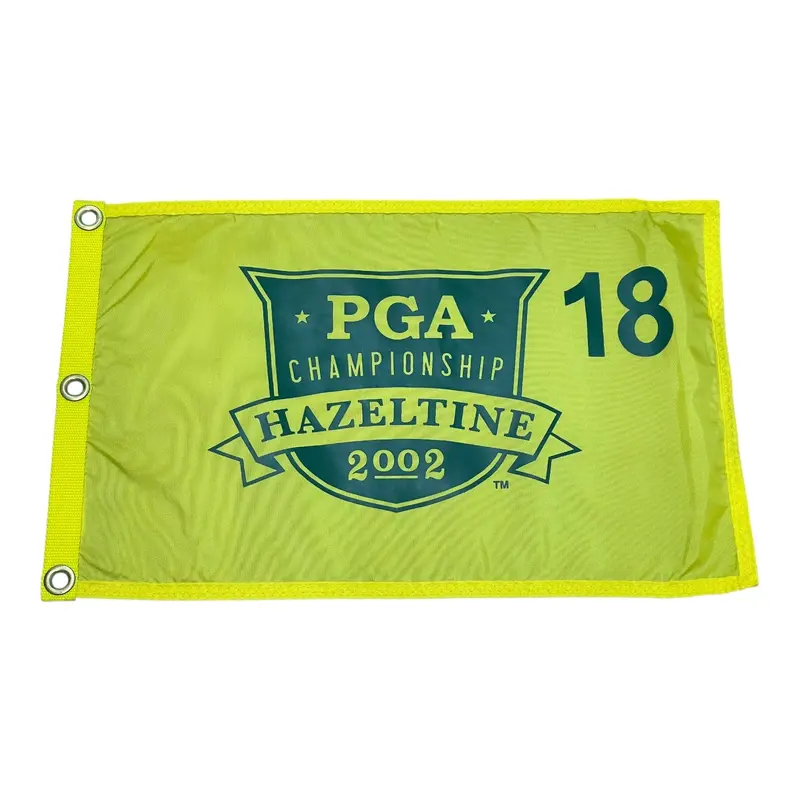 2002 PGA Championship Hazeltine (Yellow) Unsigned Golf Pin Flag - Rich Beem Champion