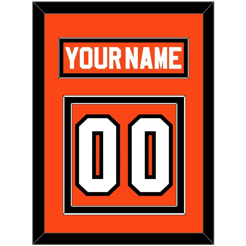 Philadelphia Nameplate & Number (Back) - Road Orange (1983-2001) - Double Mat 2