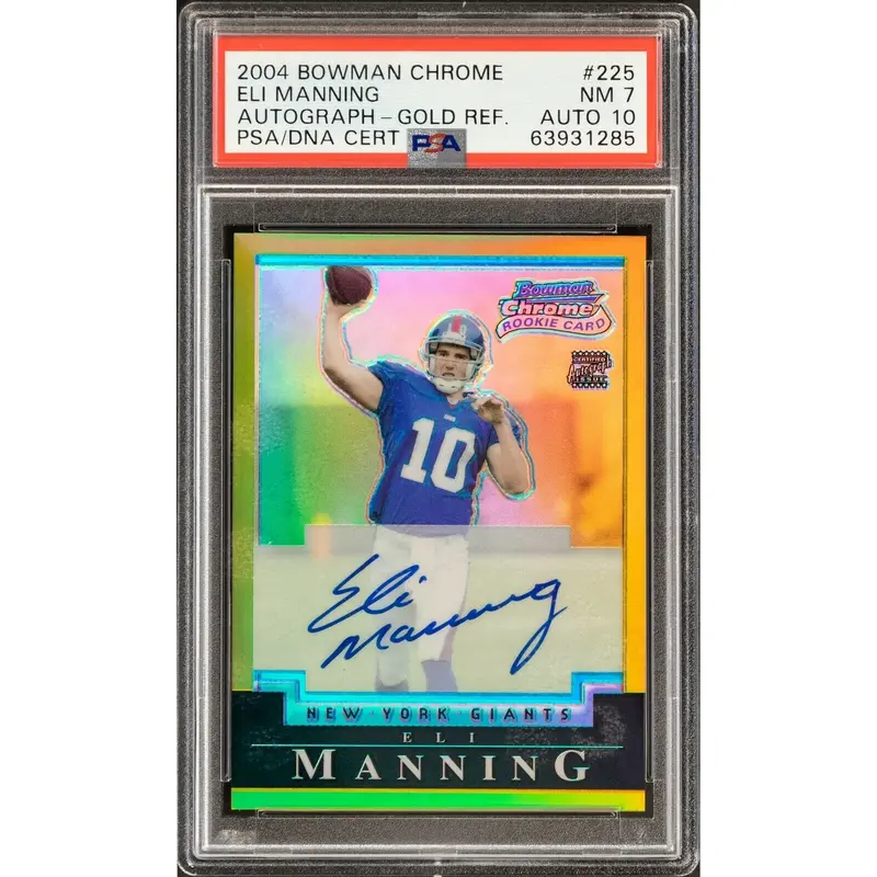 2004 Bowman Chrome Eli Manning Auto Gold Refractor RC #33/50 PSA Auto 10