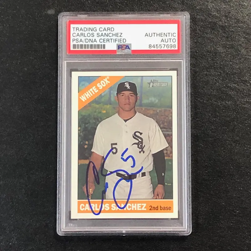 2015 Topps Heritage #558 Carlos Sanchez Signed Card PSA Slabbed Auto White Sox