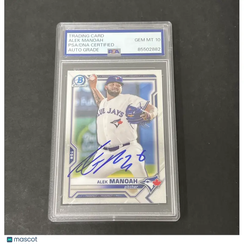 2021 Bowman Chrome #BCP27 Alek Manoah signed card PSA Auto 10 Blue Jays