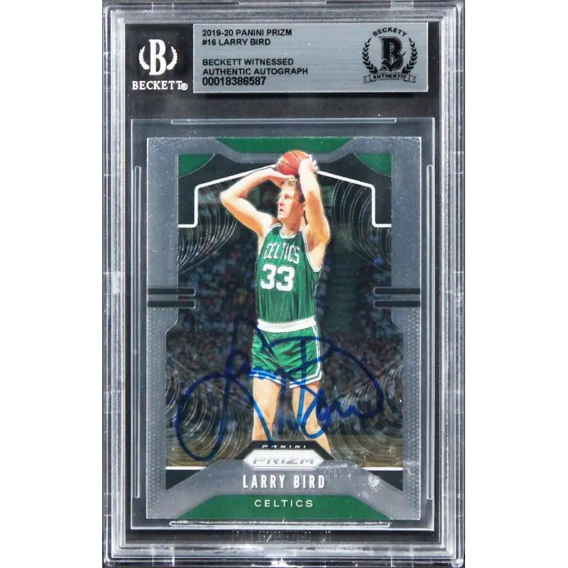 Celtics Larry Bird Authentic Signed 2019 Panini Prizm #16 Card BAS Slabbed
