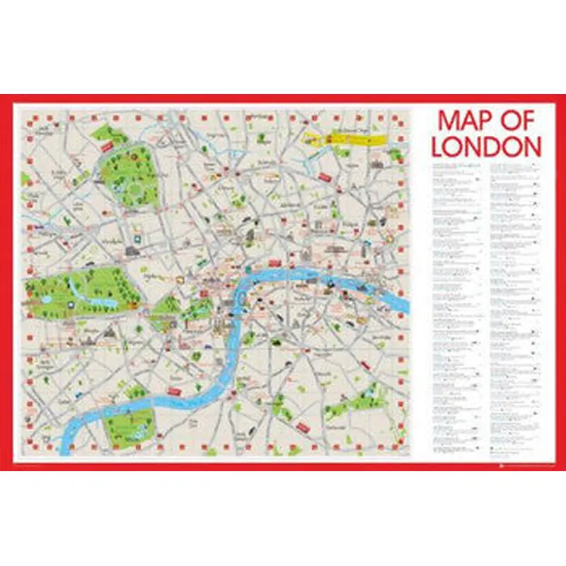 Illustrated Wall Map of London, England - GB Eye Ltd.