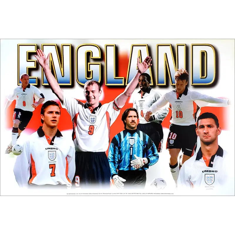 Team England Football Soccer "Superstars 2008" Poster - Oliver Books (UK)