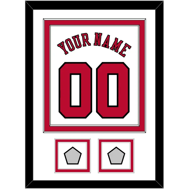 Chicago Name & Number With 2 Finals Patches - Home White (1986-2017) - Double Mat 1