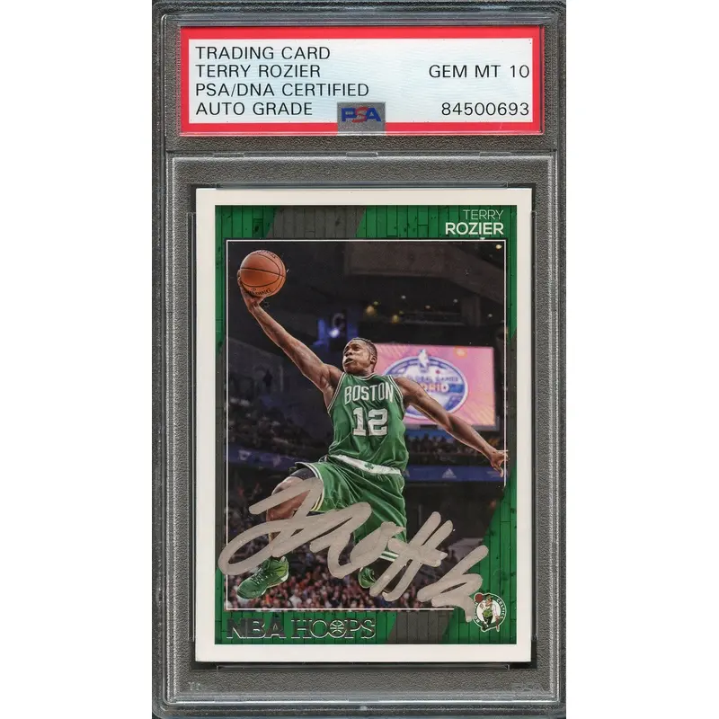 2016-17 NBA Hoops #175 Terry Rozier Signed Card AUTO 10 PSA/DNA Slabbed Celtics