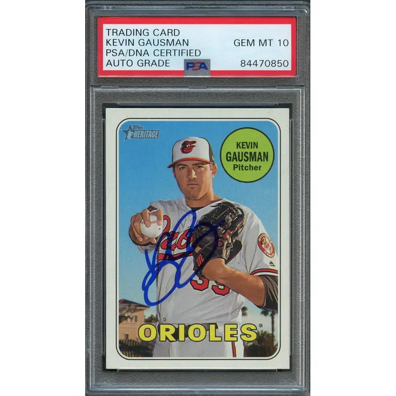 2018 Topps Heritage #95 Kevin Gausman Signed Card PSA Slabbed Auto 10