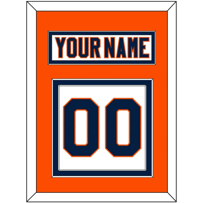 New York Nameplate & Number (Back) - Road White (2007-2010) - Double Mat 4