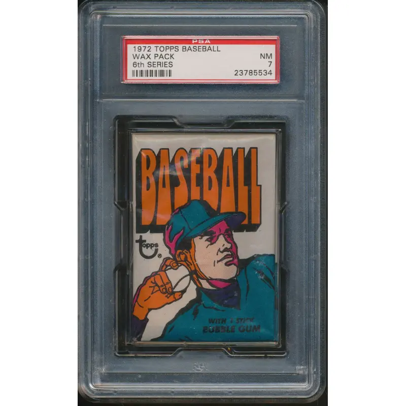 1972 Topps Baseball Unopened Series 6 Wax Pack PSA 7