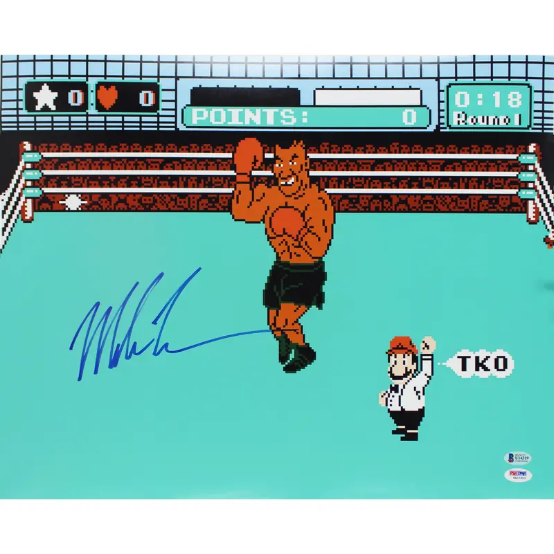 Mike Tyson Authentic Signed 16x20 Punch Out Photo Autographed BAS #U14319